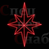 Макушка Северная звезда на елку 2D красная 50 см