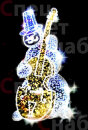 Новогоднее украшение города. Световая Фигура "Снеговик с контрабасом" 1,6 м