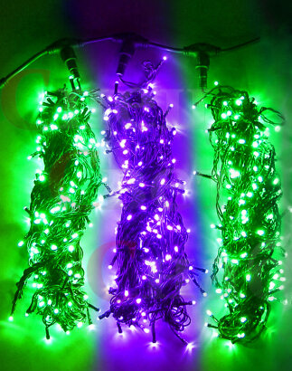 Гирлянда Клип лайт "Спайдер-Супер" фиолетово-зеленый 3 х 20 м Постоянное свечение