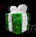 Светодиодная фигура "Зеленый подарок" 1 х 0,7 х 0,7