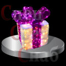 Световая декоративная композиция "Новогодний подарок" 150 см х 130 см х 130 см Розовая лента