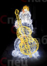 Светодиодная Фигура Снеговик с контрабасом 1,6*0,9*0,85 м