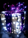Световая декоративная композиция "Новогодний подарок" 70 см х 50 см х 50 см Розовая лента