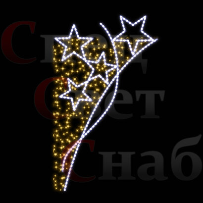 Светодиодная консоль к 9 мая "Звездный фейерверк м2" 200 х 100 см