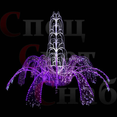 Световой зимний фонтан "Симфония Ронда" Фиолетовый