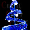 Новогодняя декорация ель "Спираль с шарами" 3м Синяя