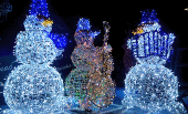 Световая декоративная композиция Снеговики Набор из 3 фигур