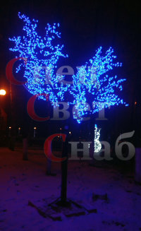 Светодиодное дерево Яблоня. Синяя. 2,5м