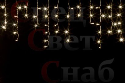 Светодиодная гирлянда "Бахрома" Теплая белая 2,4x0,7м Без контроллера